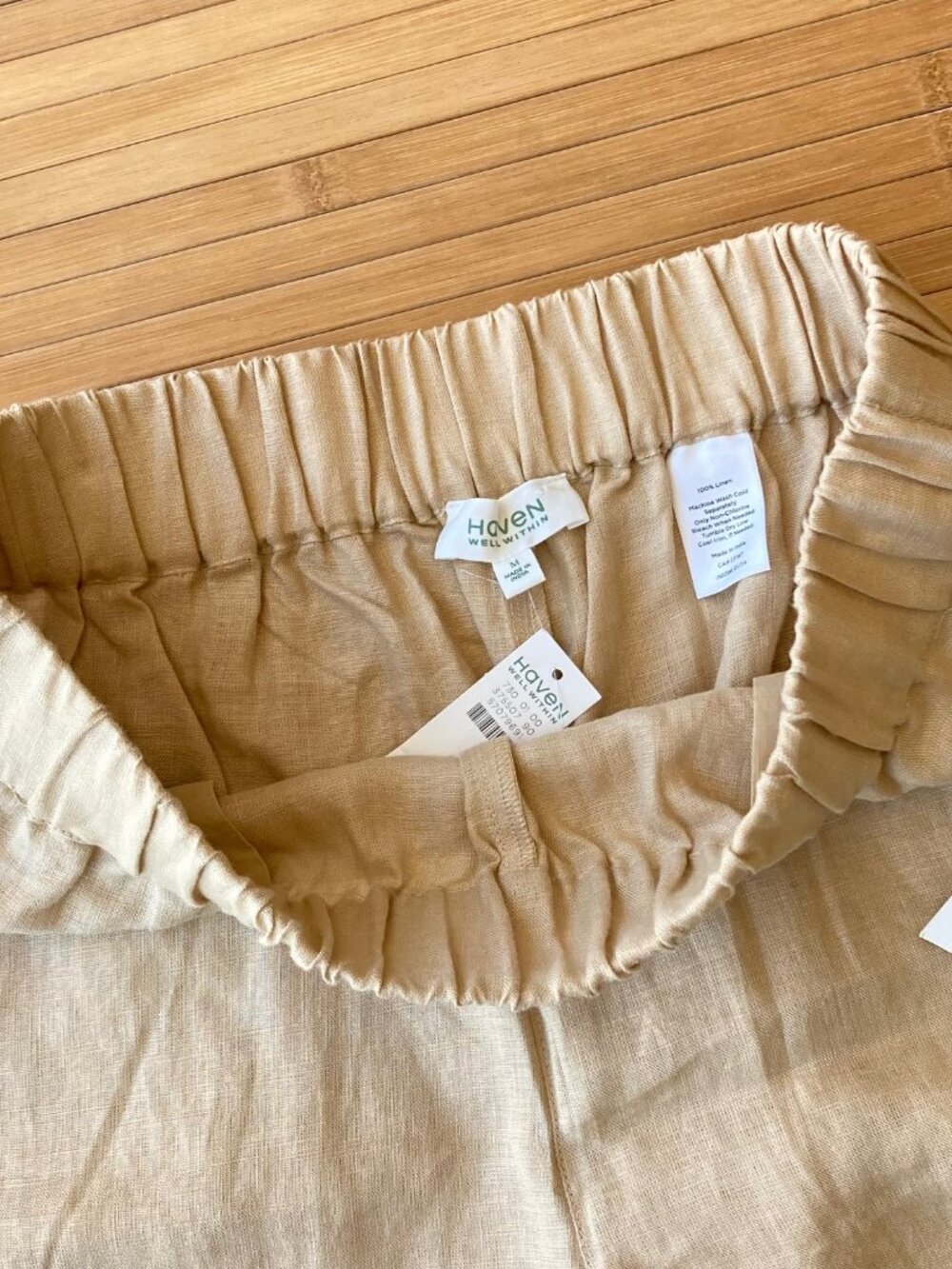 Haven Well Within Linen Tapered Pants Lagenlook Womens Medium M Beige NWT - Picture 5 of 10